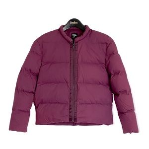 Kate Spade Saturday Down Puffer Cropped Coat. Burgundy. Size Small